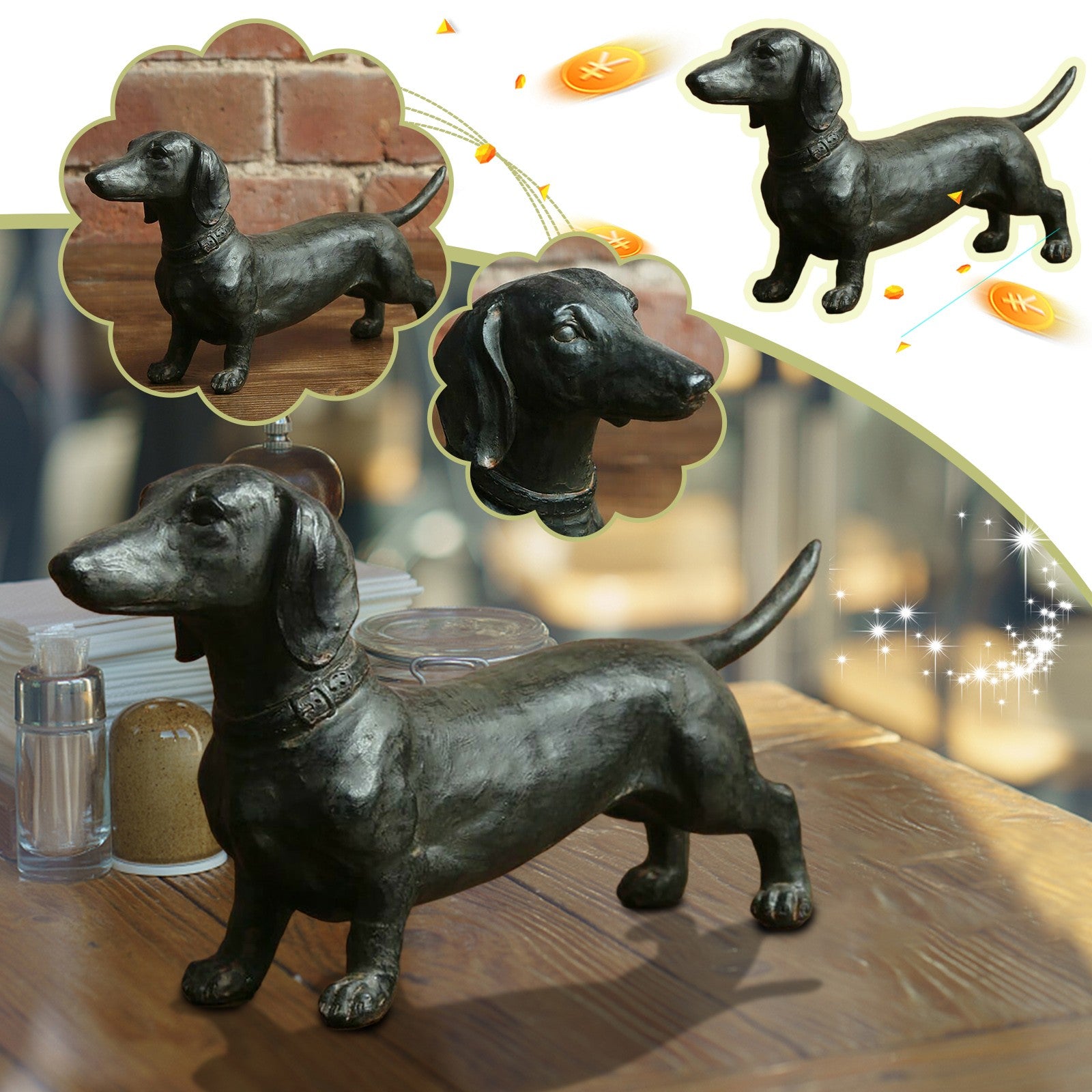 Dachshund Statue Garden Decor-Yard Lawn Resin Dog Sculpture Dachshund Statue Garden Decor-Yard Lawn Resin Dog Sculpture